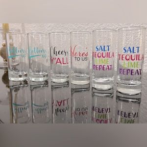 5 Tall Shot Glasses